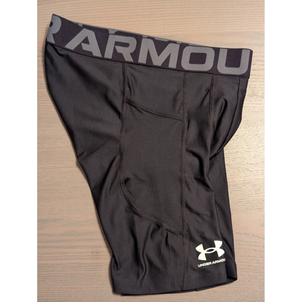 NWT Under Armour Mens XL HeatGear Compression Shorts Black Training Pocket